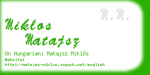 miklos matajsz business card