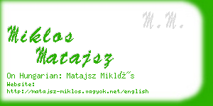 miklos matajsz business card